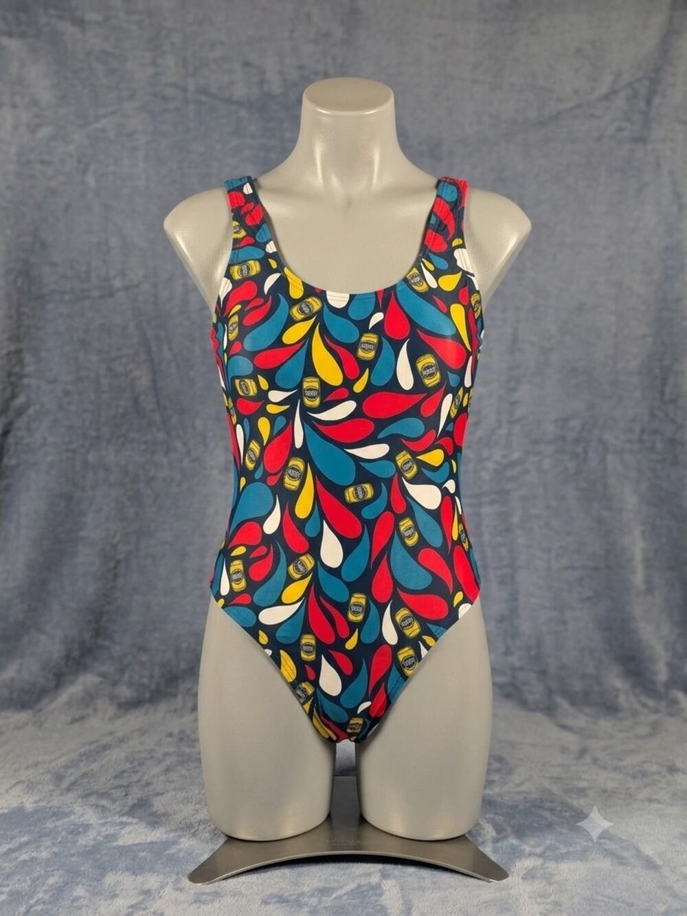 Shinesty Samuel Adams One Piece Swimsuit Womens Small Beer Print Swim Suit